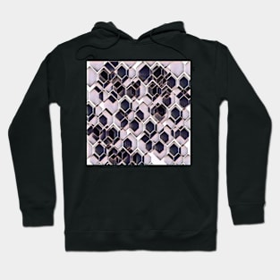 blue grey purple black and white abstract geometric pattern Hoodie